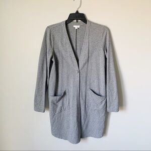 J. Jill // Grey Cotton Long Duster Cardigan XS PM